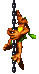 Sprite of Klinger climbing on a chain, from the game Donkey Kong Country 2: Diddy's Kong Quest for SFC/SNES.