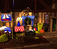 Interior of the treehouse from the game Donkey Kong Country for SNES.