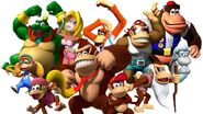 Unofficial artwork montage of most of the major Kong Family members, with King K. Rool, from various games.[16]