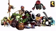 Group artwork of some members of the Kremling Krew from the game Donkey Kong Country 2.