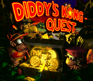 North American title screen of Donkey Kong Country 2: Diddy's Kong Quest for SNES.