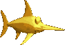 Sprite of Enguarde's large Animal Token found during the Enguarde Bonus!, from the game Donkey Kong Country.