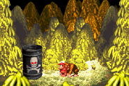 Dumb Drum crashing on the ground as seen in the game Donkey Kong Country for GBA.