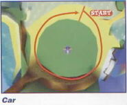 Map showing Taj's car challenge course