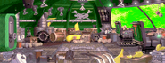 The interior of The Flying Krock's cockpit in the stage K. Rool Duel from the GBA version of the game Donkey Kong Country 2.