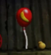 Diddy's red Banana Balloon in Frantic Factory.