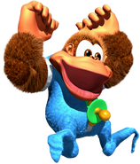 Artwork of Kiddy jumping in the GBA remake.