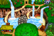 The world map of Cotton Top Cove as seen in the game Donkey Kong Country 3 for GBA.