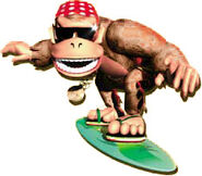 Funky Kong's artwork from the game Donkey Kong Country for GBC.