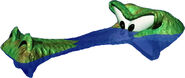 Alternative artwork of a green Krochead, partially hidden underwater, from the game Donkey Kong Country 2.