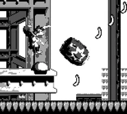 DKL Button Barrel 2.png (110 KB) Donkey Kong about to step on a button in order to change the shooting trajectory of a Button Barrel nearby, as seen in the game Donkey Kong Land for Game Boy.