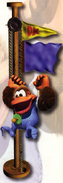 Kiddy's raised flag with DK pennant