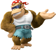 Funky Kong's alternative artwork from the game Donkey Kong Country: Tropical Freeze.