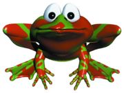 Artwork of Winky the Frog.