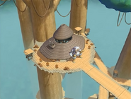 Aerial view of the Cranky's Cabin as seen in the first season of the Donkey Kong Country animated series.