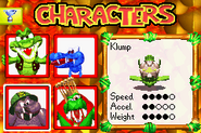 Klump de la selección de personajes de Diddy Kong Pilot 2003.
