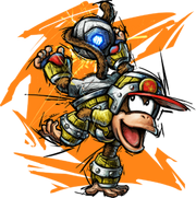 Diddy Kong's artwork for Mario Strikers Battle Legaue.
