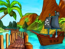 Arte conceptual del resort de surf de Funky Kong.