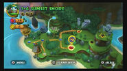 Level 1-4 Sunset Shore in the Jungle world map (Wii version).