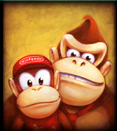 Un retrato de Donkey Kong y Diddy Kong.