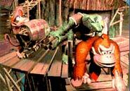 Treetop Town's Scrapbook artwork in the GBA version of Donkey Kong Country.