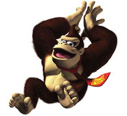 Artwork of Donkey Kong clapping his hands upwards, from the game Donkey Kong Jungle Beat.