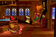 The room with the Donkey Kong's kidnapping letter from Kaptain K. Rool.