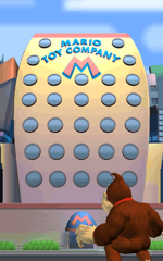 Donkey Kong mirando el edificio de la fábrica