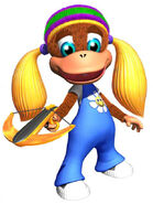 Tiny Kong with her Feather Bow.