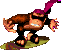 Funky Kong's sprite from the game Donkey Kong Country 2: Diddy's Kong Quest for SFC/SNES.