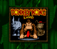 North American title screen of Donkey Kong Land on the Super Game Boy for SNES.