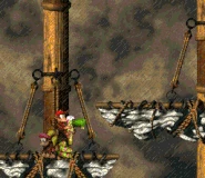 DKC2 - Topsail Trouble warp.gif (6.16 MB) Diddy and Dixie Kong entering the hidden Warp Barrel, as seen in the game Donkey Kong Country 2: Diddy's Kong Quest for SFC/SNES.