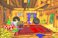 Interior of the treehouse from the game Donkey Kong Country for GBA.