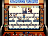 Mario inside the stage 50m of the game Donkey Kong for Game Boy, as seen on the Super Game Boy for SNES.