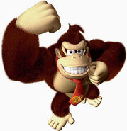 Artwork of Donkey Kong flexing his arm, from the game Donkey Kong Jungle Beat.