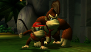 Donkey and Diddy Kong confronting Mugly.