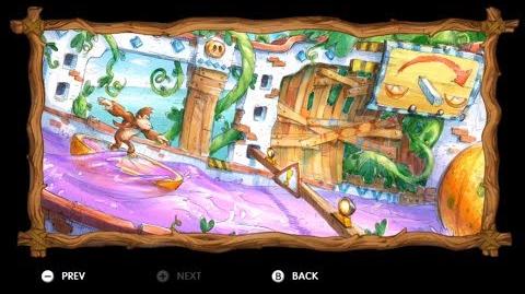 Donkey Kong Country Tropical Freeze - Level 5-4 Panicky Paddles All Puzzle Pieces KONG Letters