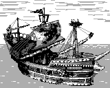 The world map of Gangplank Galleon as seen in the game Donkey Kong Land 2 for Game Boy.