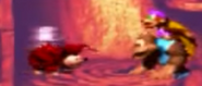 Bristles walking towards Kiddy and Dixie Kong as seen in the game Donkey Kong Country 3 for GBA.