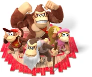 Donkey Kong, Diddy Kong, Dixie Kong, y Cranky Kong