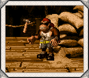 Funky Kong's photograph as seen in the Dixie Kong's Photo Album during the regular ending cutscene of the game Donkey Kong Country 3: Dixie Kong's Double Trouble! for SFC/SNES.