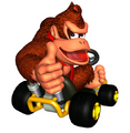 Donkey Kong in Mario Kart Super Circuit.