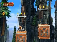 Rambi at the two slowly swinging platforms.