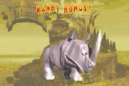 Rambi Bonus! screen as seen in the game Donkey Kong Country for GBA.