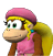 Dixie Kong's character portrait from the game Mario Super Sluggers for Wii.