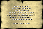 The kidnapping letter in the North American version.