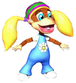 Tiny Kong's alternative artwork from the game Donkey Kong 64 for Nintendo 64.