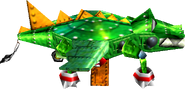 Upper side view of the King Kruiser II as seen in the game Donkey Kong 64 for Nintendo 64.
