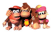 Donkey Kong alongside Diddy and Dixie