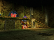 Entrance lobby to the level Angry Aztec, as seen in the game Donkey Kong 64 for Nintendo 64.